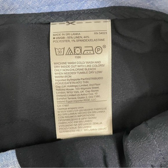 Banana Republic Core Temp Linen Blend  9" Inseam Shorts Men's Size 33 Blue - Picture 6 of 9